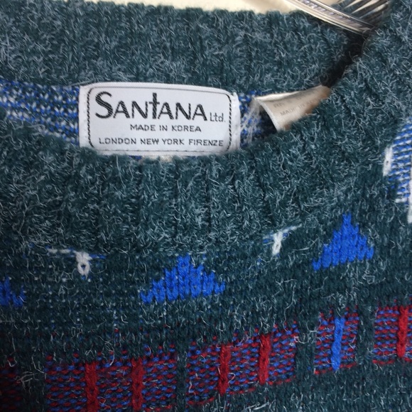 Vintage sweater Grandpa crew pullover jumper Aztec oversized sweatshirt striped - Picture 8 of 8